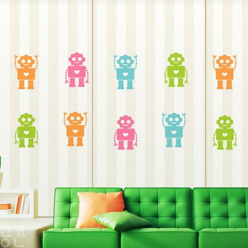 商品大全 家居饰品 墙贴产品:多彩机器人科技企业文化背景墙贴画 售价